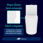 Vaso Sanitário Monobloco Caixa Acoplada Completo Privada Cor Branco Tubrax - Imagem 3