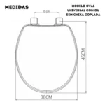 Assento Sanitário Almofadado Plus Branco Conv. Polietileno - Imagem 4