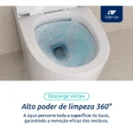 Vaso Sanitário Monobloco Caixa Acoplada Completo Privada Cor Branco Tubrax - Imagem 6