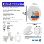 Assento Sanitario Almofadado Oval Branco Suavit Tigre - Imagem 2