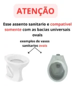 Assento Almofadado Oval Slim Convencional Pp Branco Astra - Imagem 7
