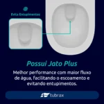 Vaso Sanitário Monobloco Caixa Acoplada Completo Privada Cor Branco Tubrax - Imagem 7