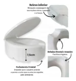 Assentos Sanitário Elevado 7,5cm Convencional Branco Cipla - Imagem 2