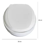 Assento Sanitário Elevado Almofadado 13,5 Oval Branco Liso Mebuki - Imagem 2