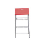 Banqueta Escada Alumínio 3 Degraus 0,65m 120kg Prata e Vermelho Reisam - Imagem 3