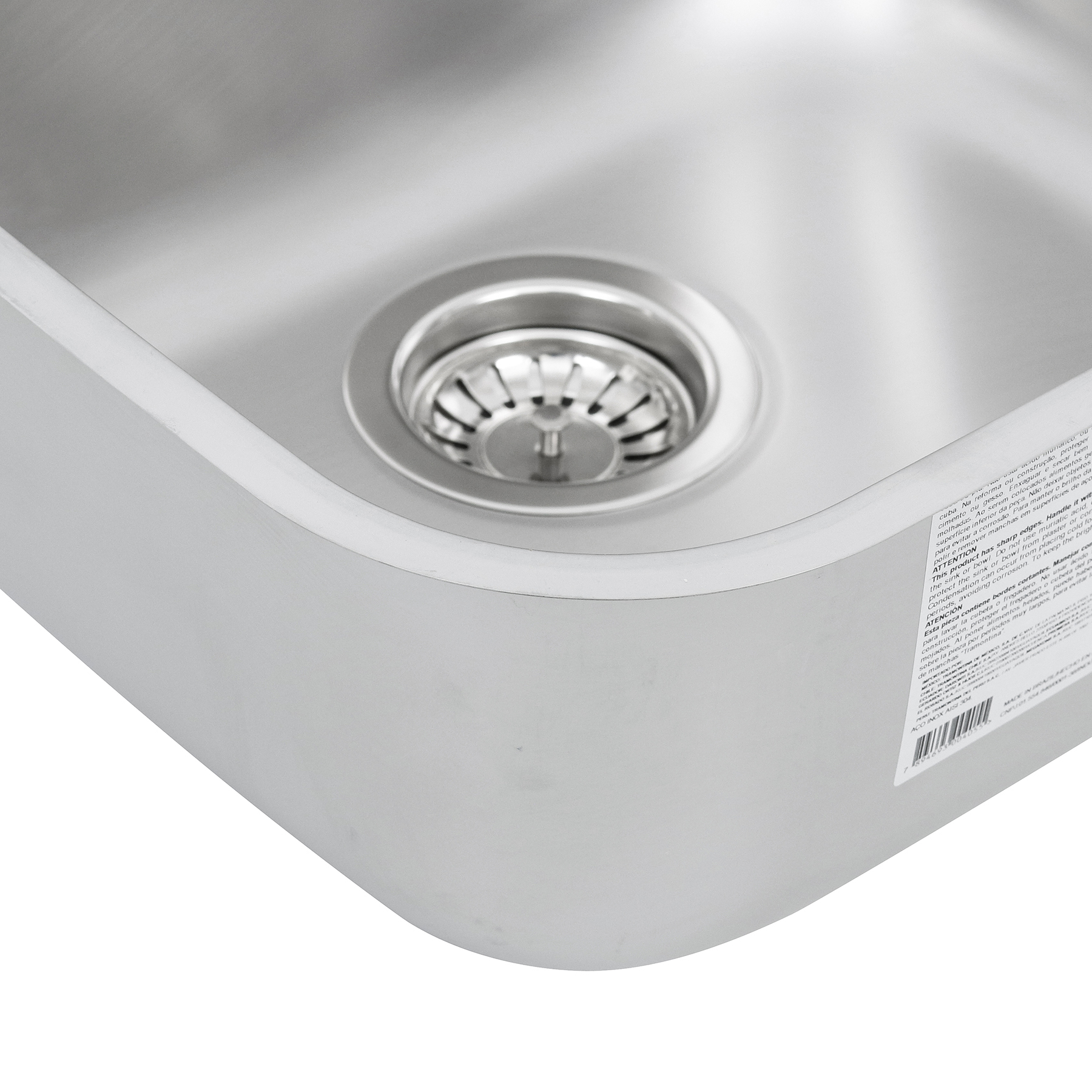 Cuba para Cozinha Simples de Embutir em Aço Inox 304 Fosco Retangular 40x34x17cm 0,6mm 4.1/2" Prime Tramontina - Imagem 3