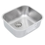 Cuba para Cozinha Simples de Embutir em Aço Inox 304 Fosco Retangular 40x34x17cm 0,6mm 4.1/2" Prime Tramontina