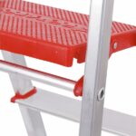 Escada Alumínio 5 Degraus 1,56m 120kg Prata e Vermelho Botafogo - Imagem 6